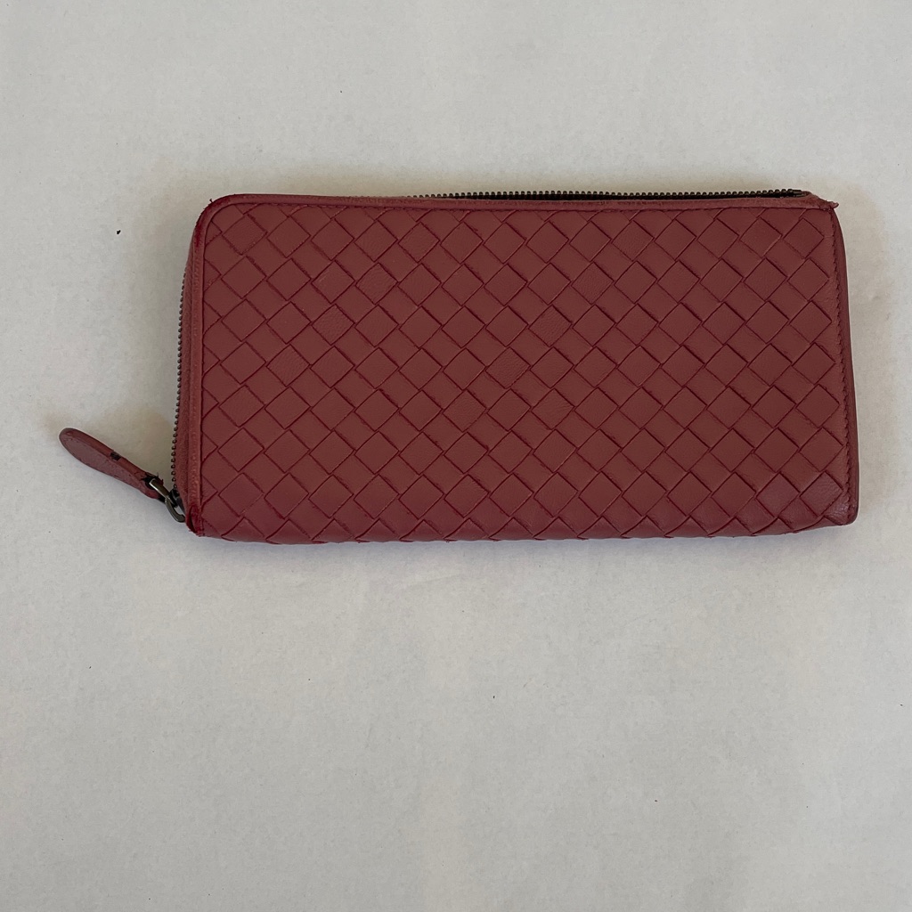 Bottega Veneta Dusty Rose Woven Wallet Vintage